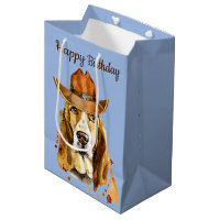 Birthday Bloodhound with Cowboy Hat  