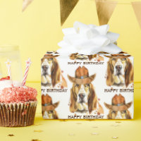 Birthday Bloodhound with Sheriff Cowboy Hat 