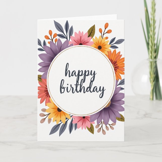 Birthday Bloom Floral Card (Front)