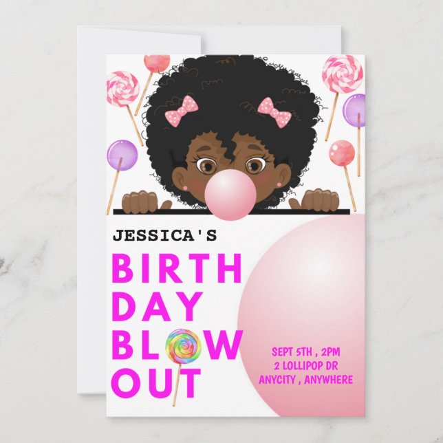 Birthday Blowout  Invitation Card (Front)