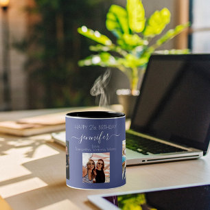 Birthday blue photo best friends names mug