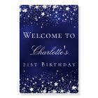Birthday blue silver stars welcome party