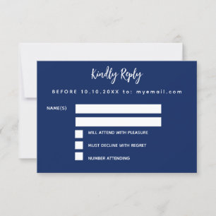 Birthday blue white confetti party RSVP card