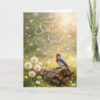 Birthday Bluebird Singing a Hymn