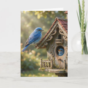Birthday Bluebirds with Birdhouse Card