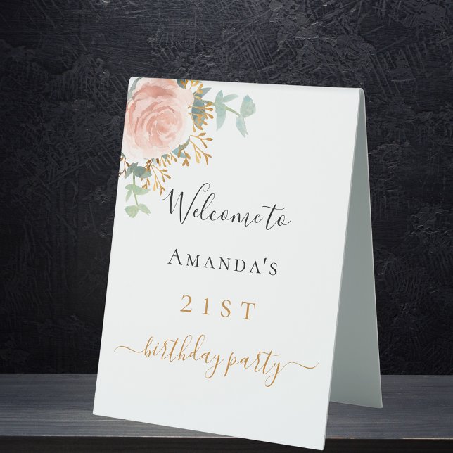 Birthday blush pink floral eucalyptus welcome (Creator Uploaded)