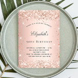 Birthday blush rose gold glitter elegant script invitation<br><div class="desc">For an elegant 50th (or any age) birthday party. A rose gold gradient background. Decorated with rose gold faux glitter,  sparkles.  Personalise and add a name and party details. The name is written with a hand lettered style script</div>