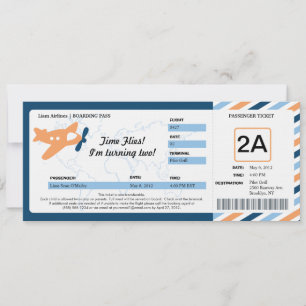Birthday Boarding Pass Ticket Invitation