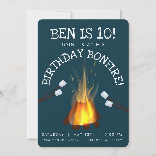 Birthday Bonfire Invitation (Front)