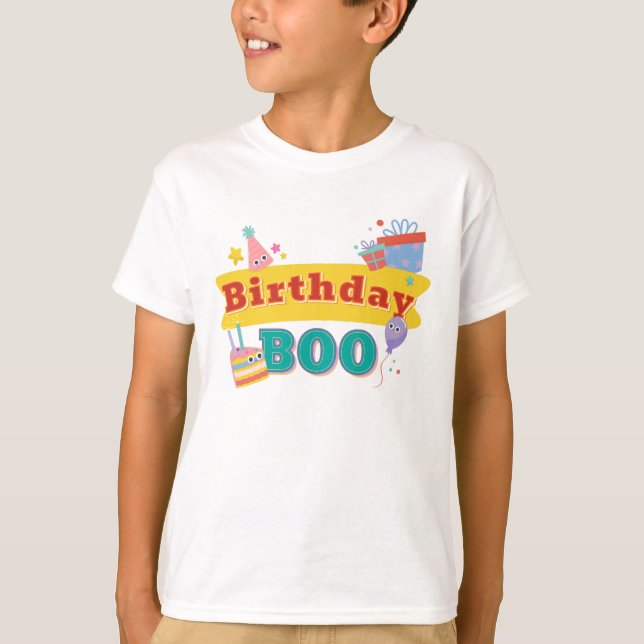 Birthday Boo Celebration With Balloons Gifts T-Shirt (Front)