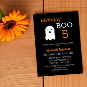 Birthday Boo Fall Halloween Invitation