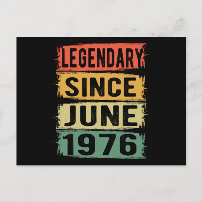 Birthday Born In June 1976 Postcard (Front)