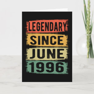 Birthday Born In June 1996 Card