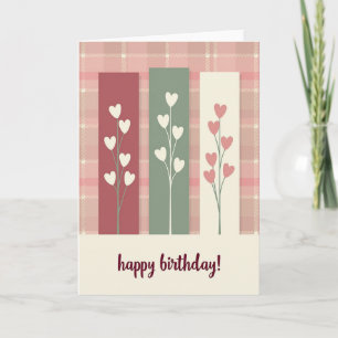 Birthday Botanical Plaid Card