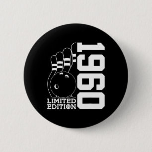 Birthday Bowling Limited Edition 1960 6 Cm Round Badge