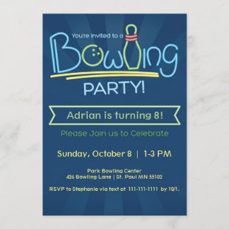 Birthday Bowling Party Invitation