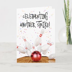Birthday Bowling Strike Card