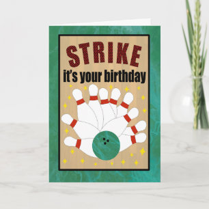 Birthday Bowling Strike Card