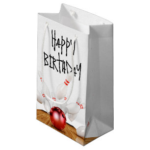 Birthday Bowling Strike  Small Gift Bag