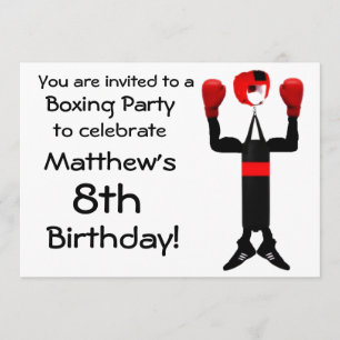 Birthday Boxing Party Invitation