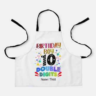 Birthday Boy 10 Double Digits, Colourful Birthday Apron