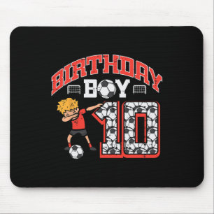 Birthday Boy 10 Soccer Dab 10th Birthday Party Foo Mouse Mat