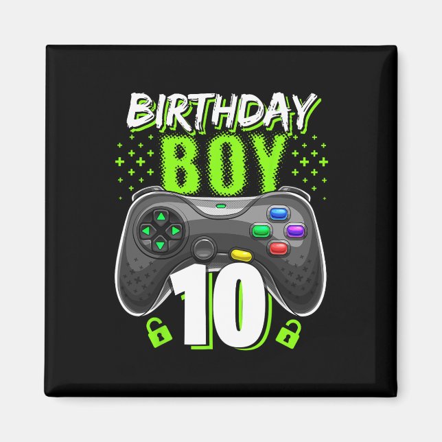 Birthday Boy 10 Video Game Controller Gamer 10th B Magnet (Front)