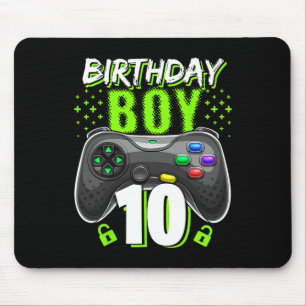 Birthday Boy 10 Video Game Controller Gamer 10th B Mouse Mat