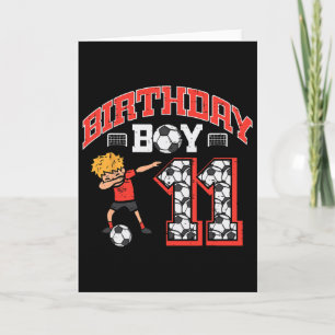 Birthday Boy 11 Soccer Dab 11th Year Old Bday Spor Card