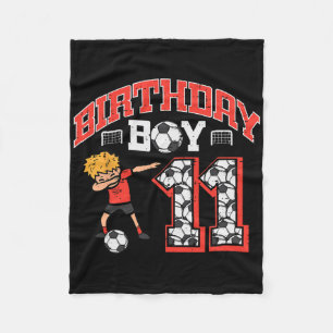 Birthday Boy 11 Soccer Dab 11th Year Old Bday Spor Fleece Blanket