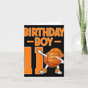 Birthday Boy 11 Years Old Dabbing Basketball 11th Card