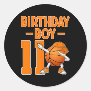 Birthday Boy 11 Years Old Dabbing Sketll 11th Birt Classic Round Sticker