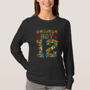Birthday Boy 12 Brick Builder Blocks Master Build T-Shirt