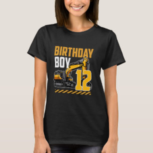 Birthday Boy 12 Excavator Years Olds 12th Bday Par T-Shirt