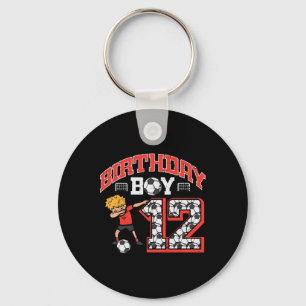 Birthday Boy 12 Soccer Dab 12th Year Old Bday Spor Key Ring