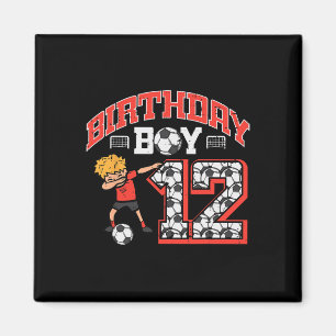 Birthday Boy 12 Soccer Dab 12th Year Old Bday Spor Magnet