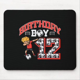 Birthday Boy 12 Soccer Dab 12th Year Old Bday Spor Mouse Mat