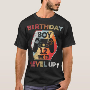 Birthday Boy 12 Time to Level Up 12th Birthday Boy T-Shirt