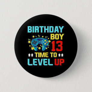 Birthday Boy 13  13 Year Old Video Games Gift Kids 6 Cm Round Badge