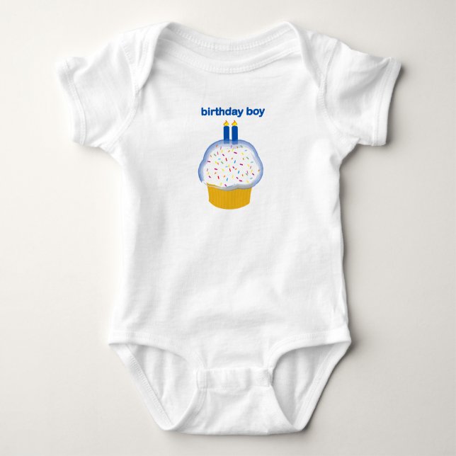 birthday boy 2 baby bodysuit (Front)