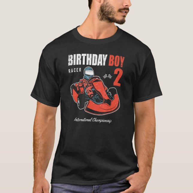Birthday Boy 2 Years Old 2nd Birthday  Go Karting  T-Shirt (Front)