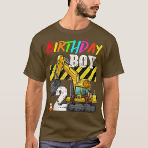 Birthday Boy 2nd Excavator 2 Years Old Constructio T-Shirt