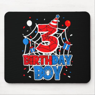 Birthday Boy 3 Year Old Sders 3rd Birthday Kids  Mouse Mat