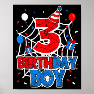 Birthday Boy 3 Year Old Sders 3rd Birthday Kids Poster