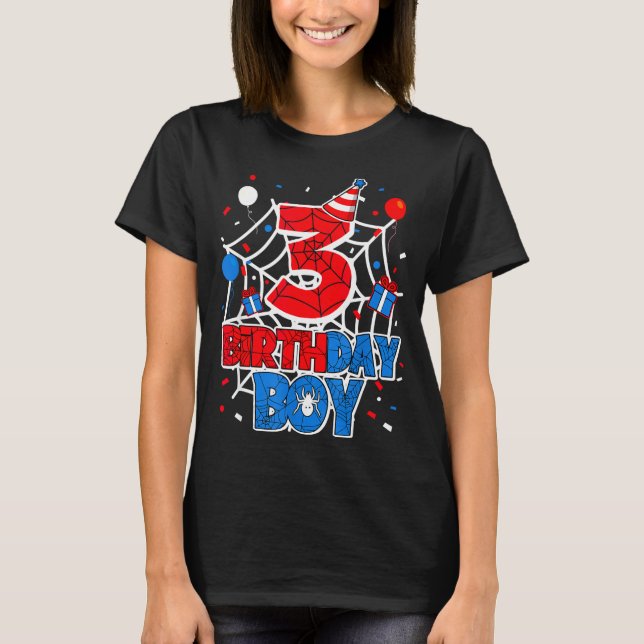 Birthday Boy 3 Year Old Sders 3rd Birthday Kids  T-Shirt (Front)