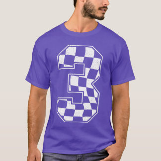 Birthday Boy 3rd Race Chequered Flag 3 Racing Part T-Shirt