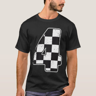 Birthday Boy 4 Four Race Car 4th Birthday Racing f T-Shirt