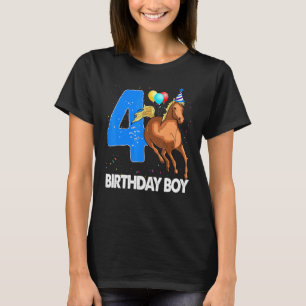 Birthday Boy 4 Riding Rider Horse Love Party T-Shirt