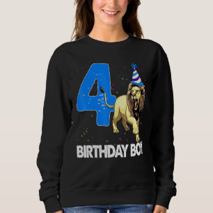 Birthday Boy 4 Roaring Lion Tees Wild Animal