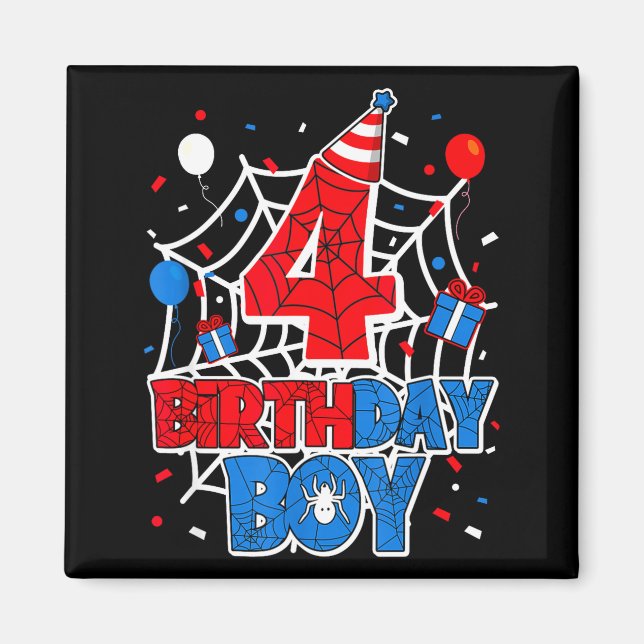 Birthday Boy 4 Year Old Sders 4th Birthday Kids  Magnet (Front)